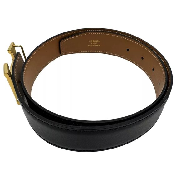 HERMES Constance H Buckle Belt 70 Circle In Y Black Leather - Picture 3 of 14